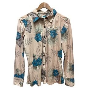 Havana Jack's Cafe Shirt Button Down Tropical Beachy Coastal Resortwear Size S